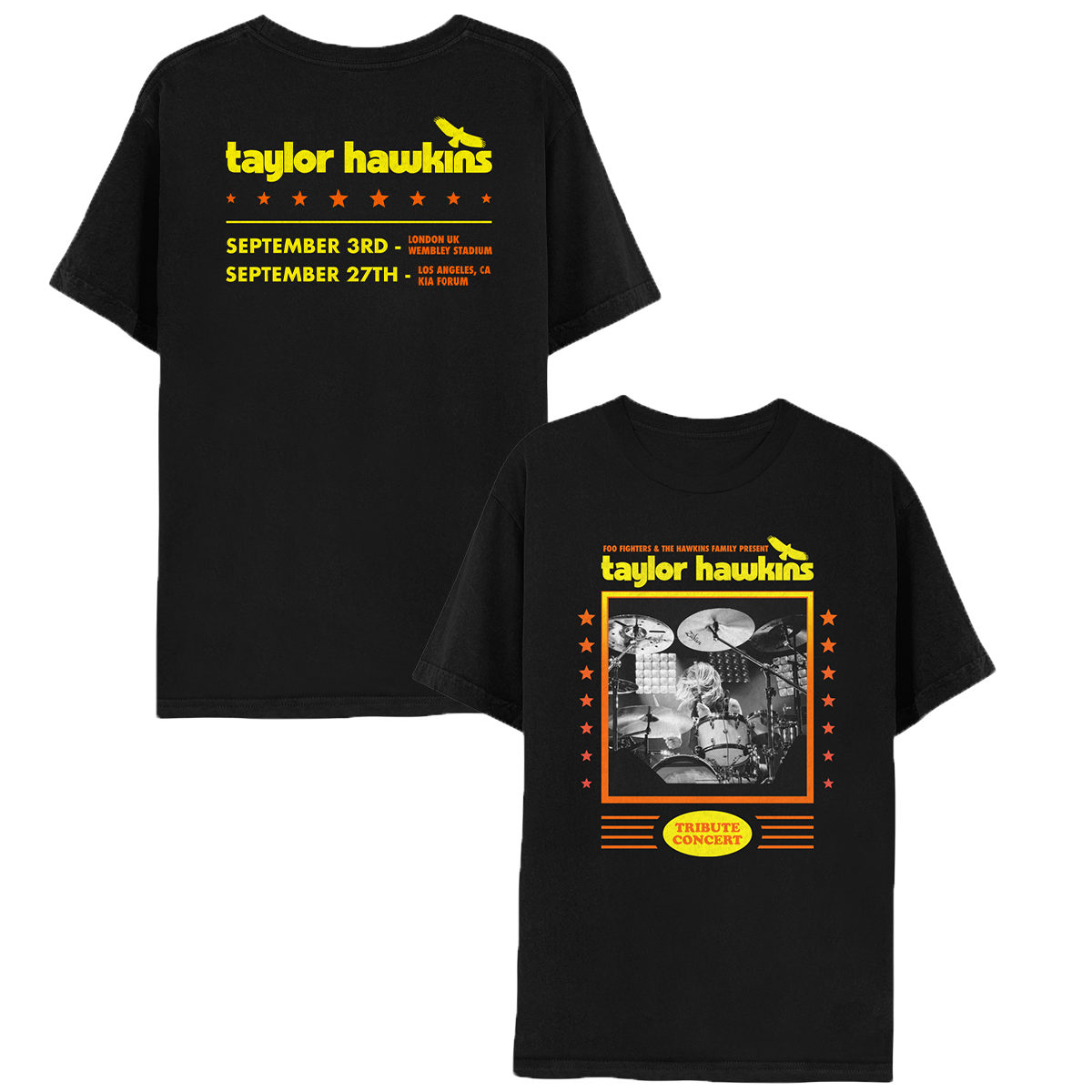 Taylor Hawkins Tribute Concert Tee - Black & Yellow