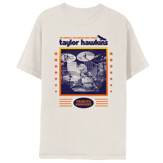 Taylor Hawkins Tribute Concert Tee - Natural - Benefitting Music Cares (USA) and Music Support (UK)-Foo Fighters
