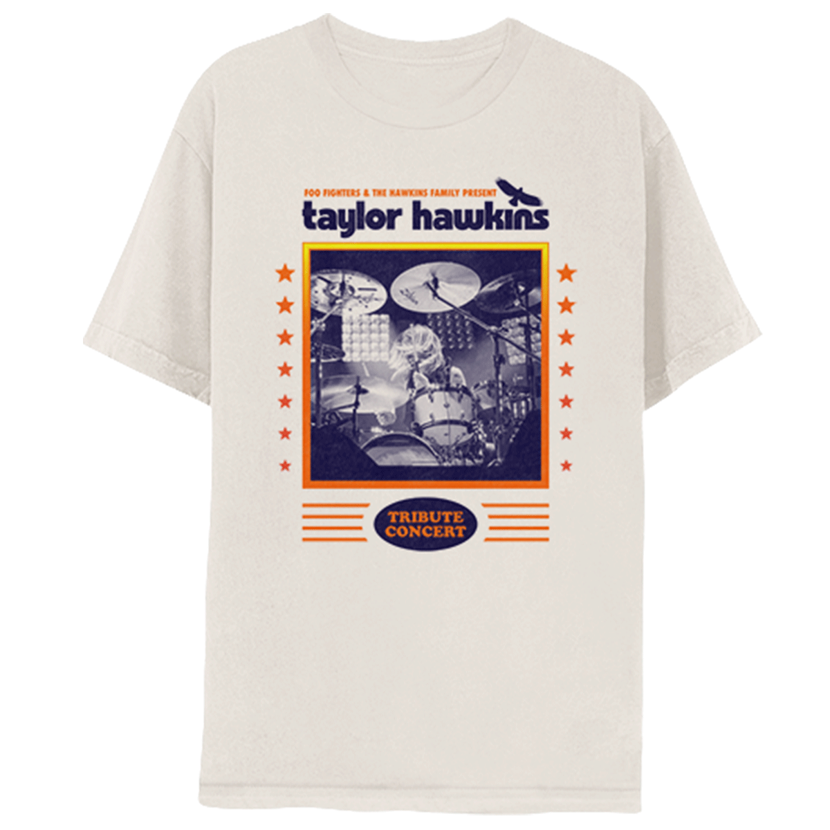 Taylor Hawkins Tribute Concert Tee - Natural - Benefitting Music Cares (USA) and Music Support (UK)-Foo Fighters